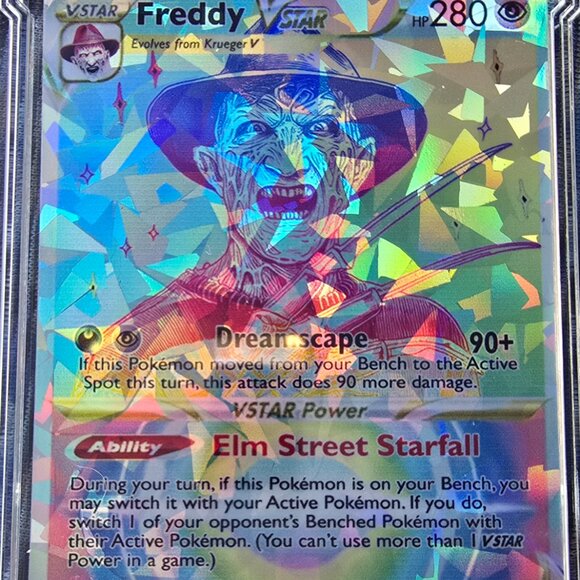 Freddy Krueger w/ Custom Slab Pokemon Card - Picture 3 of 10